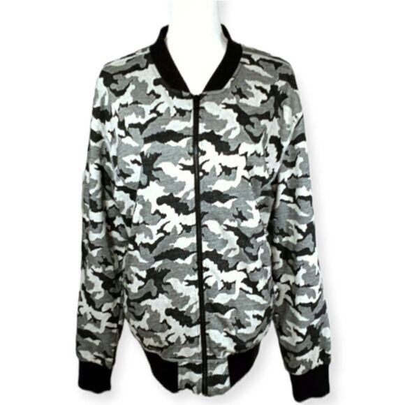 SOVEREIGN CODES CAMO BOMBER JACKET SZ.L EUC - Picture 1 of 5